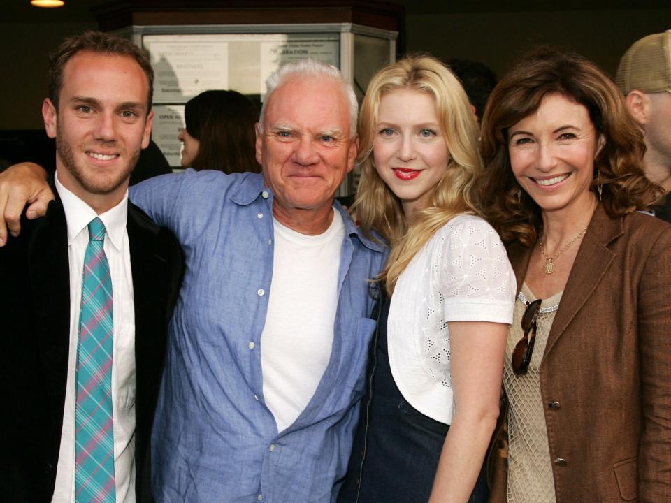 Mary Steenburgen and Malcolm McDowell and family