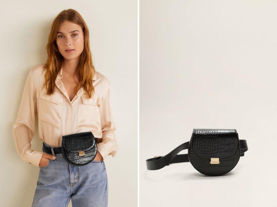 Belt bags, which we saw at Marc Jacobs, Givenchy and Gucci, are essentially the fanny pack's chic cousin. The concept is the same &mdash; a bag you can wear around your waist like a belt &mdash; but the belt bag is a little sleeker and more modern.&nbsp;<br /><br /><strong><a href="https://shop.mango.com/us/women/bags-bum-bags-and-backpacks/animal-print-belt-bag_43050819.html" target="_blank" rel="noopener noreferrer">Get this Mango belt bag for $29.99</a>.</strong>