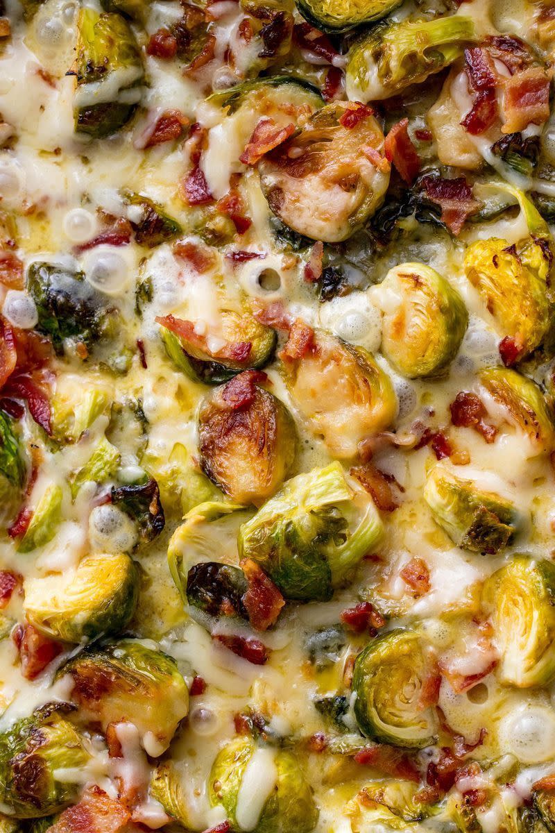 Cheesy Brussels Sprouts Bake