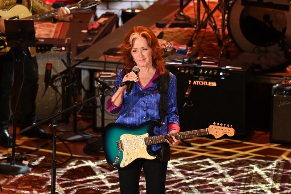 Bonnie Raitt performs onstage at The Americana Music Association 22nd Annual Honors & Awards Show on September 20, 2023 at the Ryman Auditorium in Nashville, Tennessee.