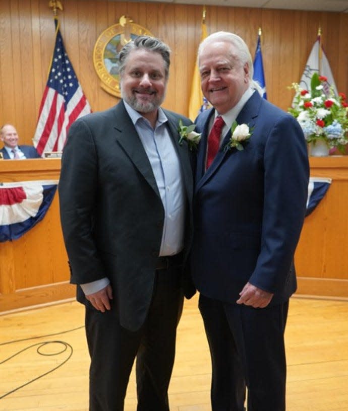 Jon and Albert Kurpis were sworn in as councilman and mayor of Saddle River at their reorganization session Jan. 3.  It is the first term for Jon, the third for Albert.
