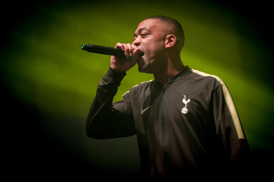 LONDON, ENGLAND - MARCH 02:  Wiley performs at O2 Academy Brixton hours after recieving his MBE from the Duke of Cambridge at the 2018 New Year Investitures ceremony on March 2, 2018 in London, England.  (Photo by Ollie Millington/Redferns)