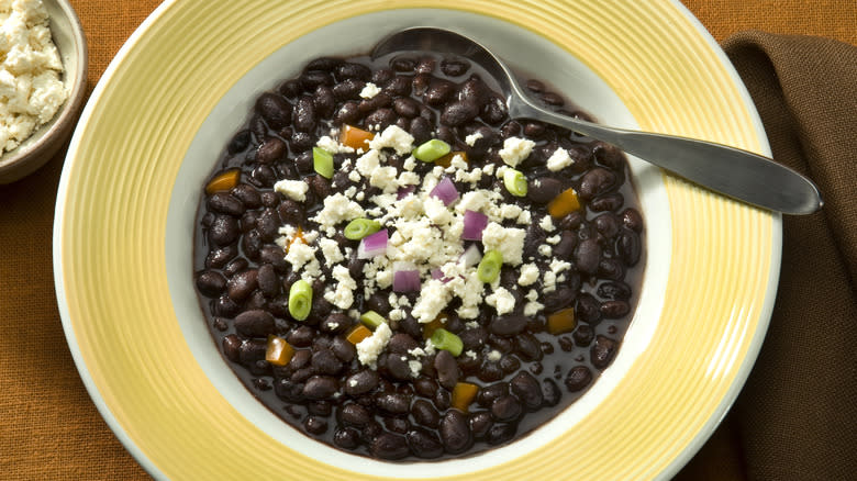 bowl of black bean stew