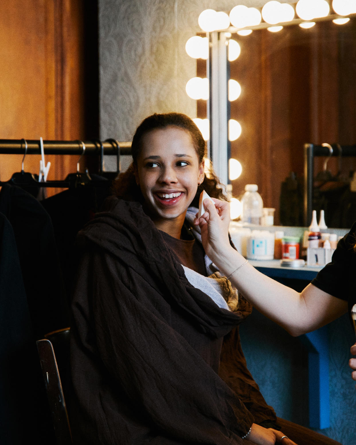 Felicia Dawkins getting glam at The London Dungeon Theatre in London on April 5, 2024. (Suzie Howell/The New York Times)