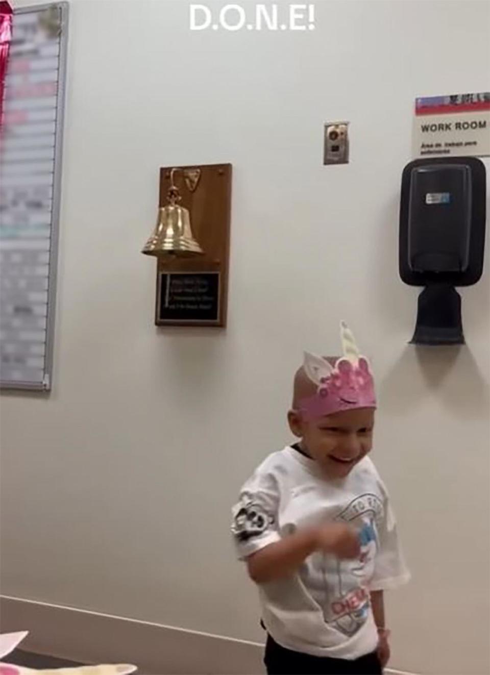 PHOTO: Kataleya, 4, is pictured celebrating the end of treatment for Ewing sarcoma. (@littlewishesorg/Instagram)