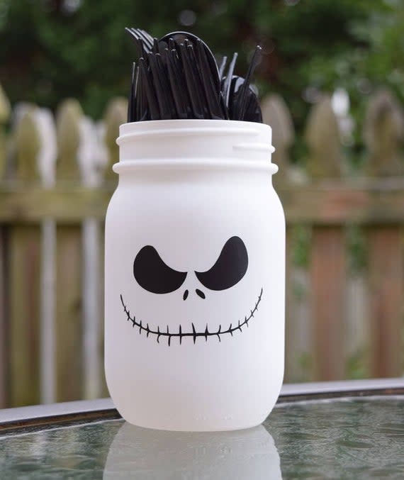 17) Jack Skellington Mason Jar