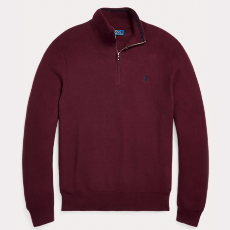 <p><a href="https://go.redirectingat.com?id=74968X1596630&url=https%3A%2F%2Fwww.ralphlauren.com%2Fmen%2Fmesh-knit-cotton-quarter-zip-sweater%2F651913.html%3Fdwvar651913_colorname%3DNavy%26cgid%3Dmen%26webcat%3Dcontent%2Bsale%2Bwinter%2Bsale%2Bmen%23srule%3Dmen-sale-2%26altrurlID%3Dsale-men%26webcat%3Dcontent-sale-winter-sale-men%26ab%3Den_US_SLP_Slot_3_S1_L1_SHOP%26start%3D1%26cgid%3Dmen&sref=https%3A%2F%2F" rel="nofollow noopener" target="_blank" data-ylk="slk:Shop Now;elm:context_link;itc:0;sec:content-canvas" class="link rapid-noclick-resp">Shop Now</a></p><p>Mesh-Knit Cotton Quarter-Zip Sweater</p><p>ralphlauren.com</p><p>$79.99</p>