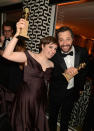 Lena Dunham and Judd Apatow attend HBO's Official Golden Globe Awards After Party held at Circa 55 Restaurant at The Beverly Hilton Hotel on January 13, 2013 in Beverly Hills, California.