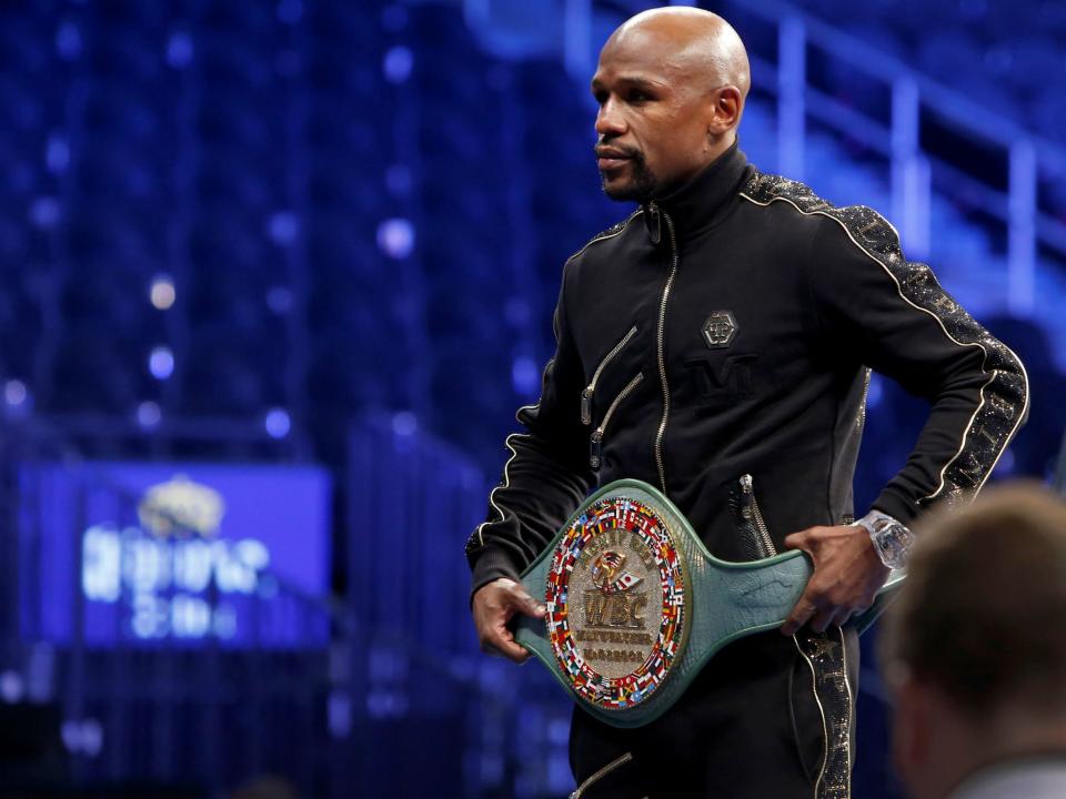 Boxer Floyd Mayweather Jr. during a post-fight news conference at T-Mobile Arena in Las Vegas, Nevada: REUTERS/Steve Marcus