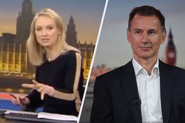 Sophy Ridge and Jeremy Hunt (Photo: Sky News/BBC/PA Media)