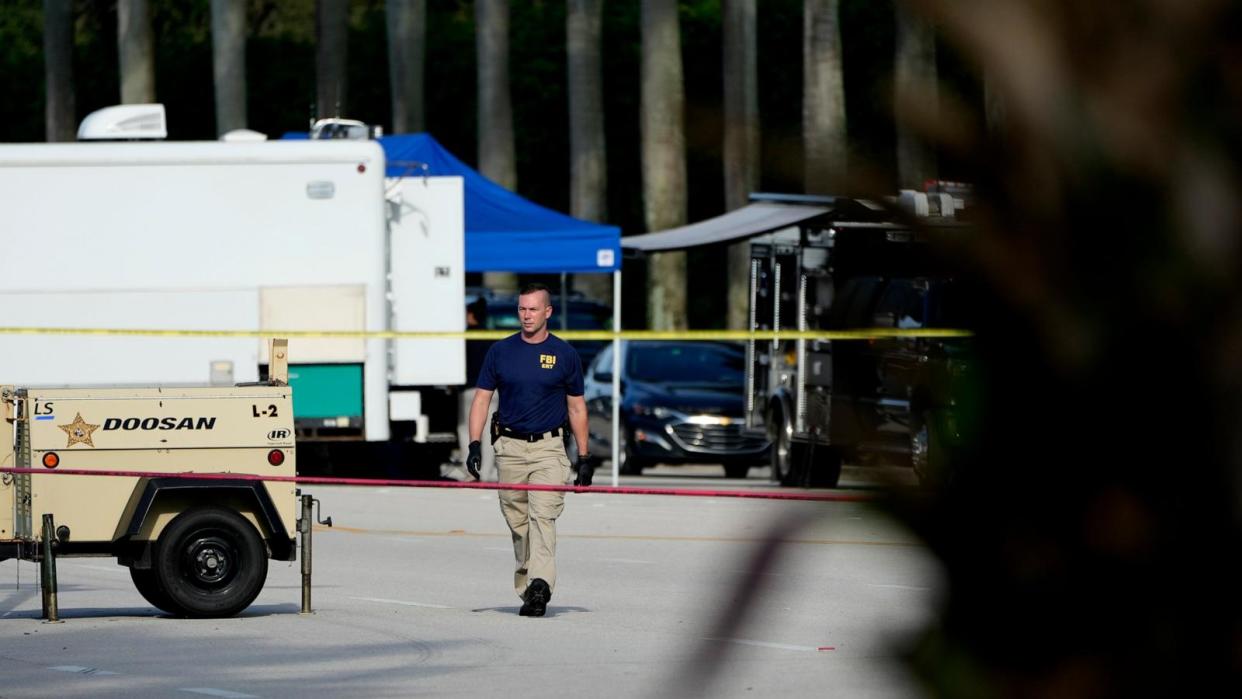 PHOTO: An FBI agent works outside the Trump International Golf Club following the suspected assassination attempt on Republican presidential candidate and former President Donald Trump on Sept. 16, 2024, in West Palm Beach, Florida. (Lynne Sladky/AP)