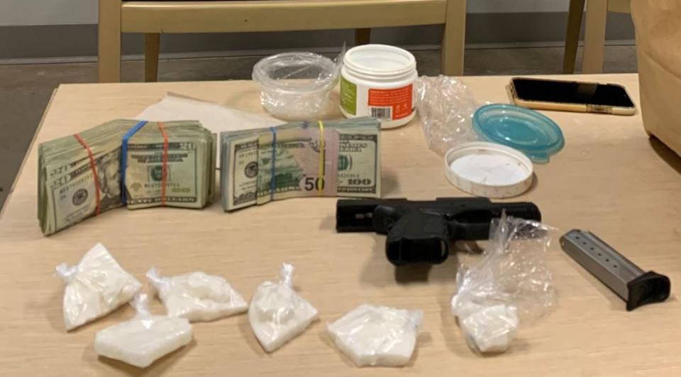 Items recovered by Oklahoma Bureau of Narcotics agents and officers from several departments after executing 7 Search Warrants and 7 Arrest Warrants in Ardmore, Oklahoma for those involved in this criminal trafficking organization.