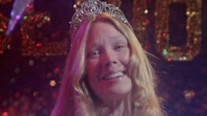 carrie wears her prom queen crown in carrie a good housekeeping pick for best halloween movies