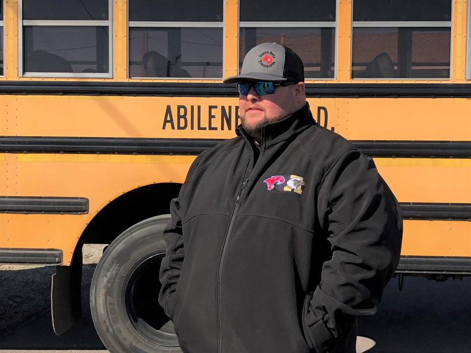 Abilene ISD bus driver Jacob Thomson saw a female student walking to a bus stop Monday, uncomfortable because a man following her spoke to her. Thomson drove his bus around the block to check on her. He is credited with intervening because the man had grabbed the student's hand and tried to drag her into an abandoned house.