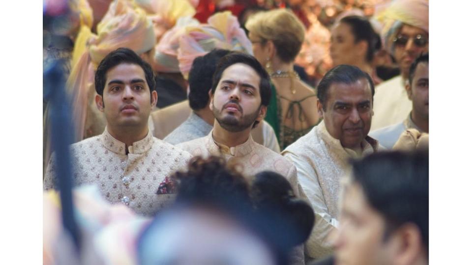 Anant Ambani at his sister Isha's wedding in December 2018