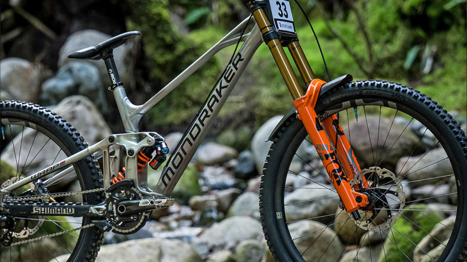 Mondraker downhill bike in Scotland for the World Champs