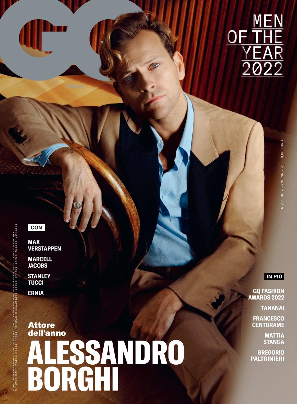 Alessandro Borghi on the cover of GQ Italia.