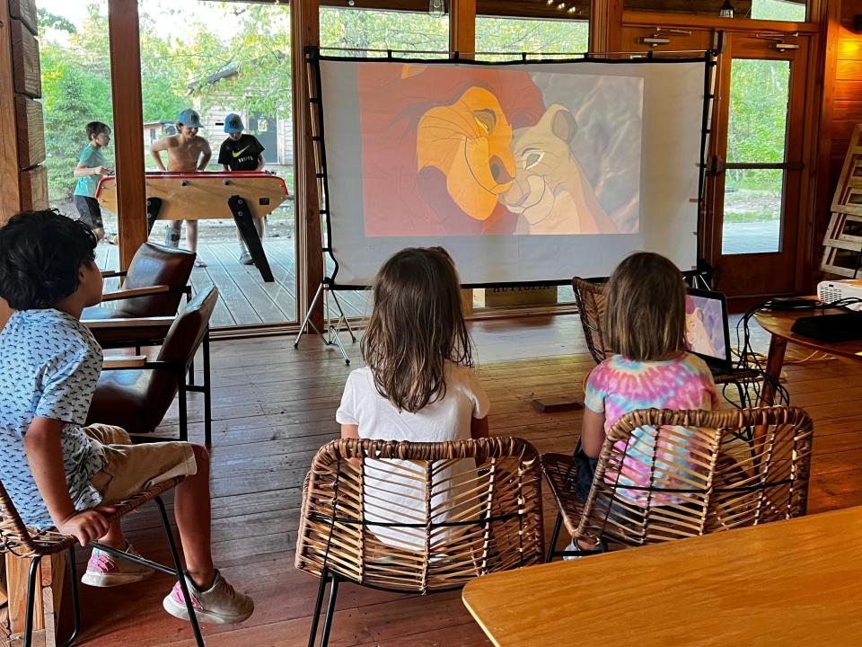 Kids watching Lion King
