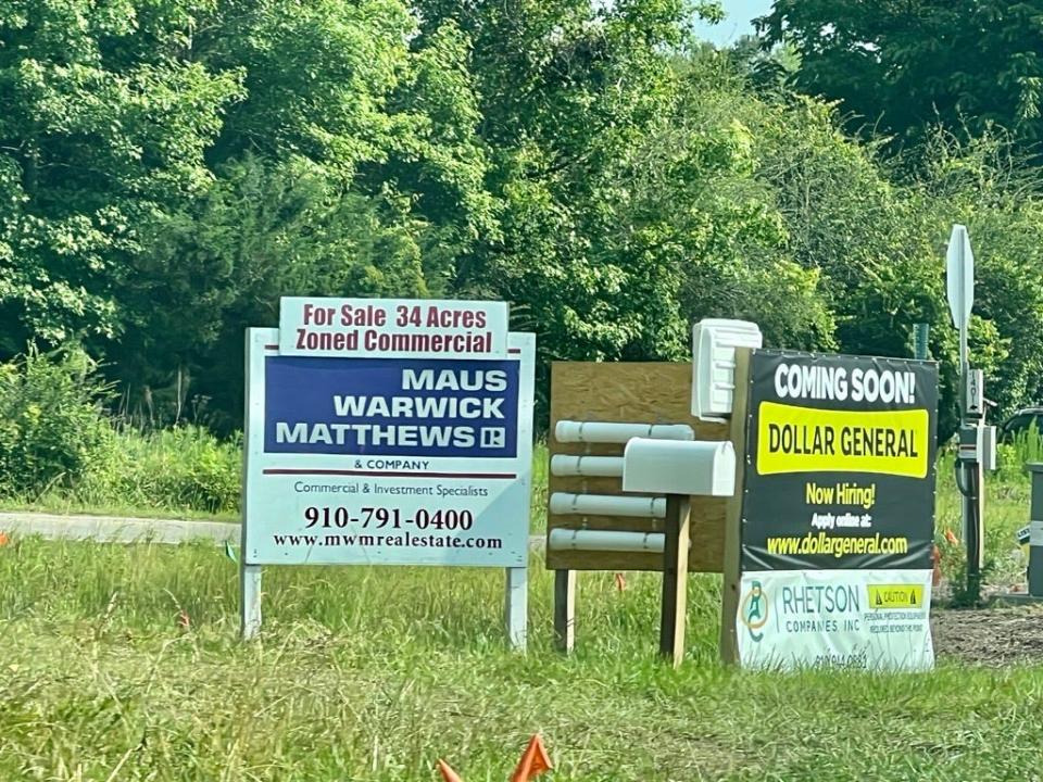 A new Dollar General is under construction along Old Ocean Highway in Bolivia.