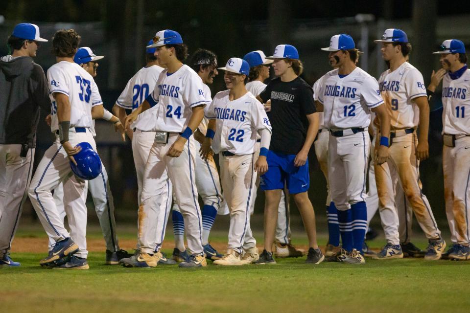 Barron Collier High School defeats Estero, 10-1, to win the Class 6A regional quarterfinals game on Thursday, May 6, 2021.