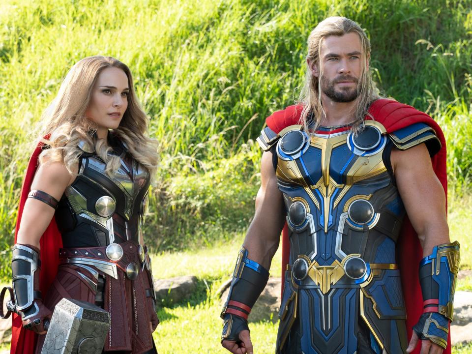 Jane Foster and Thor in "Thor: Love and Thunder."