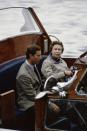 <p>Setting sail! Queen Elizabeth II and Prince Charles arrive in Aberdeen, Scotland by boat to soak up an annual summer holiday.</p>