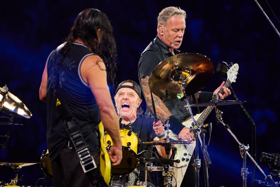 Metallica performs "For Whom the Bell Tolls" during the second night of the M72 World Tour at State Farm Stadium in Glendale, Arizona, on Sept. 9, 2023.