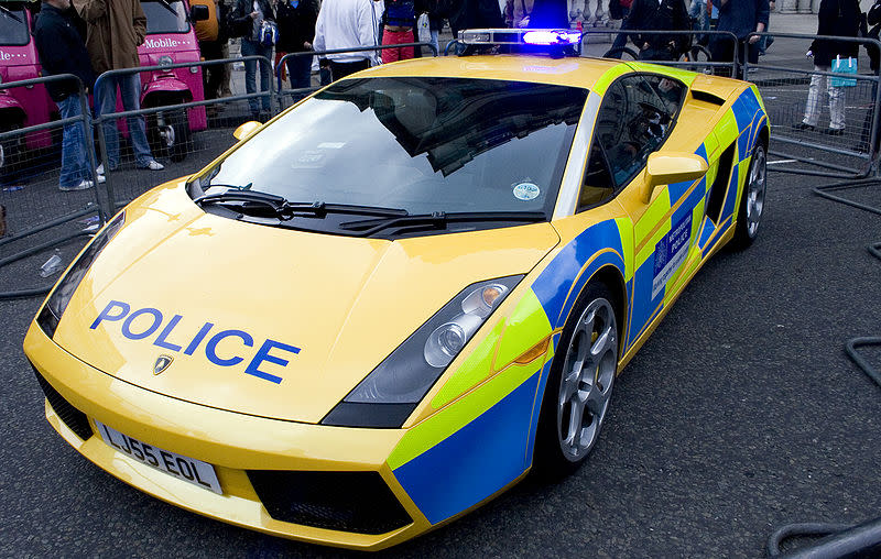 This Lamborghini is one among the Police vehicles in the United Kingdom