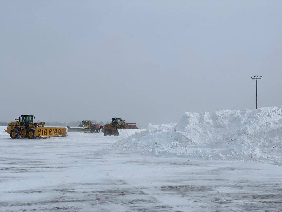 Snow removal at the Akron-Canton Airport.