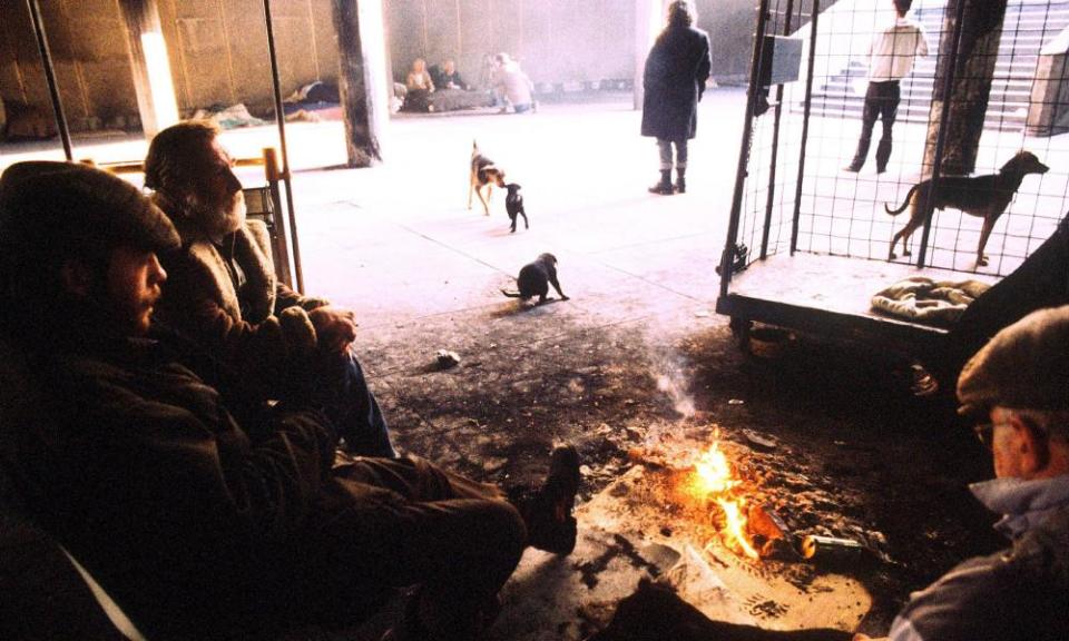 People living on the streets of London, 1991.