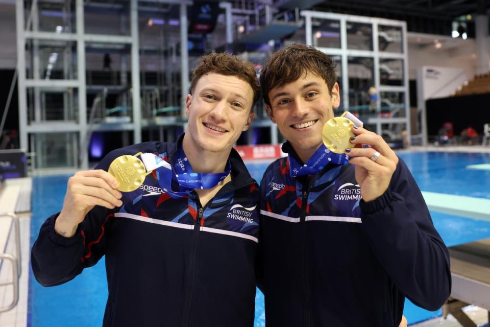 Gold medalists Noah Williams and Tom Daley in Berlin (Getty Images)