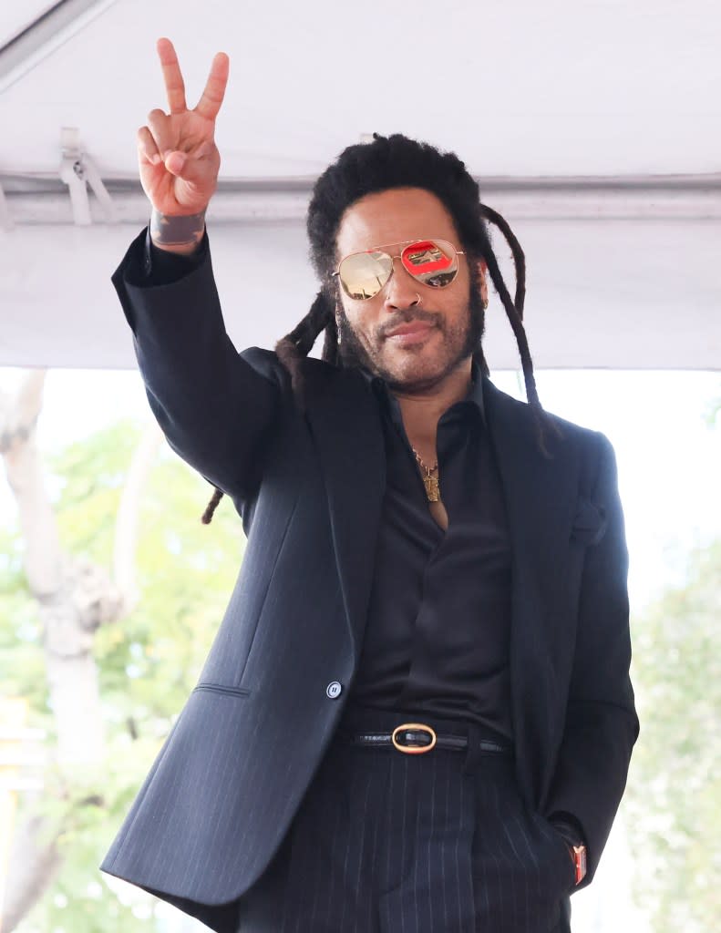“American Woman” singer Lenny Kravitz at his Hollywood Walk of Fame ceremony on March 12, 2024. Getty Images