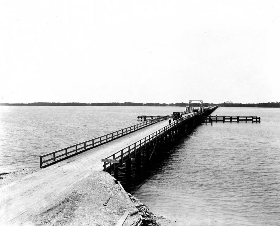 A look at the Anna Maria bridge connecting Cortez and Anna Maria Island in 1922.
