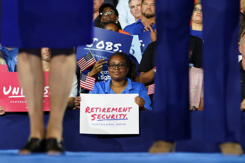 U.S. President Biden speaks about his economic agenda, in Cleveland