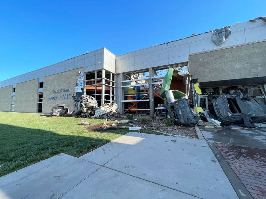 YMCA Andover tornado damage (KSN Photo/Andrea Herrera)
