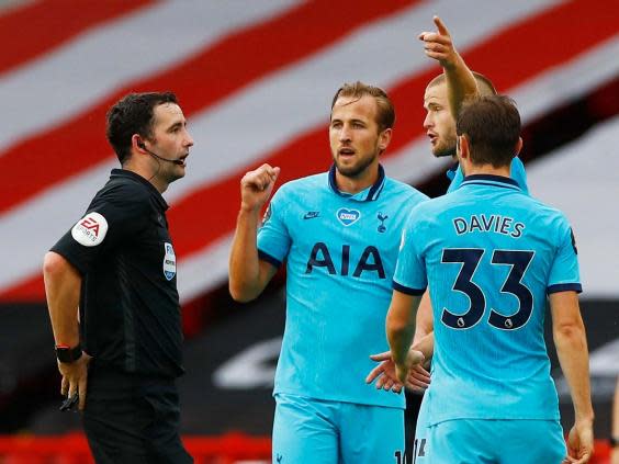 Harry Kane's goal was ruled out for an apparent handball (Reuters)