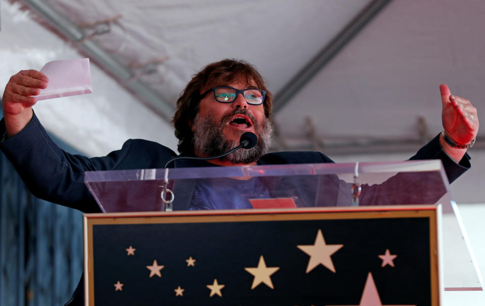 Jack Black at the podium. (Photo: Mario Anzuoni / Reuters)