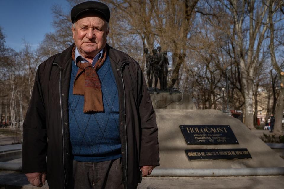 Yuri, a half-Russian Holocaust survivor and former Soviet Union captain, vows to stay and defend his hometown of Odesa (Bel Trew)