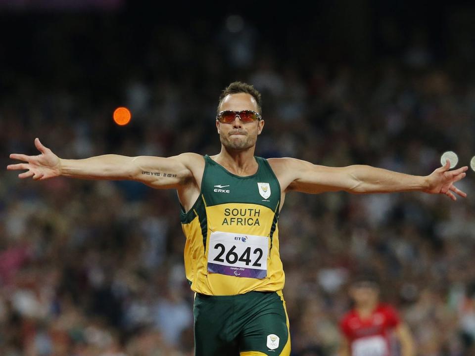 Oscar Pistorius wins gold at the London Games in 2012 (EPA)