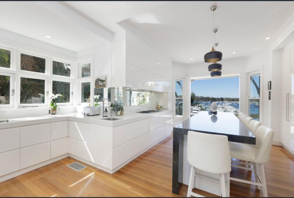 Mia Freedman's kitchen in her Point Piper home