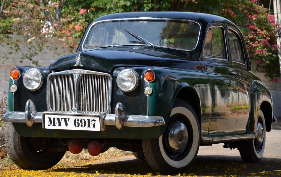 <b>Car:</b> Rover P3<br><b>Year:</b> 1954<br><b>Owner:</b> Dr Thomas<br><b>Story:</b> The Rover P3 is again a single-owner car with all the original bells and whistles which is difficult to get, in ordinary circumstances. The owner was a Doctor in Bahrain and brought the car back with him many years ago. Sulaiman spotted the car sometime in the 90's on Brigade road, driven by a suited distinguished looking gentleman. He followed the car and introduced myself to the owner. He turned out to be Dr Thomas of the Bangalore Polyclinic in Frazer town. “Dr Thomas told me the car was not for sale but he would definitely let me know when he planned to sell it. True to his word years later he sent me a message and I acquired the car,” recalls Sulaiman.