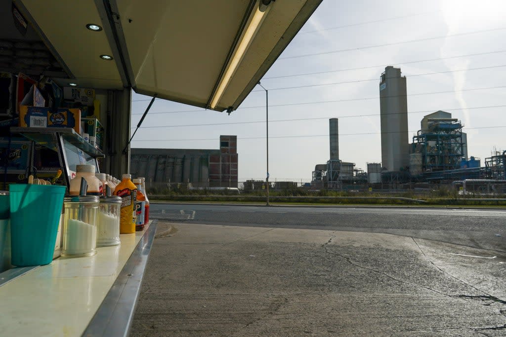 Dave’s truck, in the shadow of the CF Fertilisers site (Getty Images)