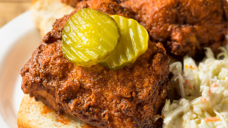 Nashville hot chicken and pickles