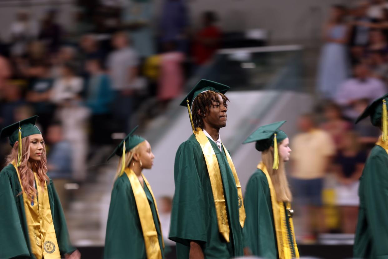 West High graduates gather for their commencement ceremony at the Xtream Arena in Coralville on Saturday, June 3, 2023.