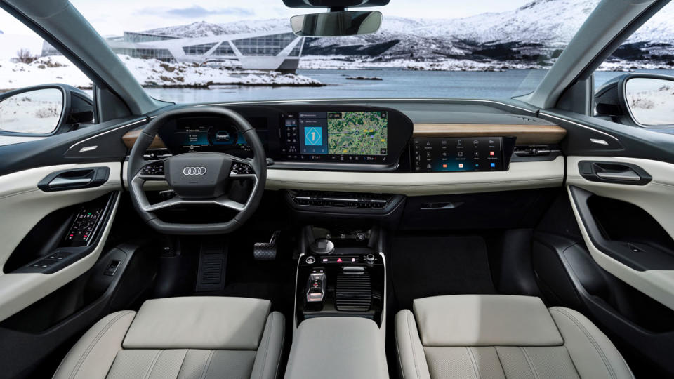 The interior of a 2025 Audi Q6 e-tron.