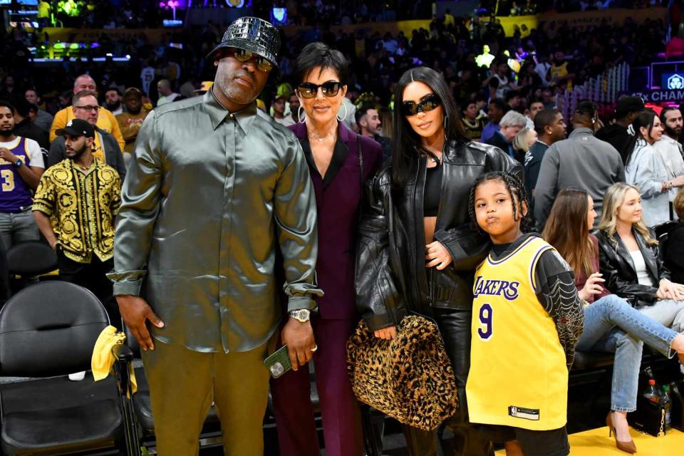 Allen Berezovsky/Getty Kris Jenner, Corey Gamble, Kim Kardashian, and Saint