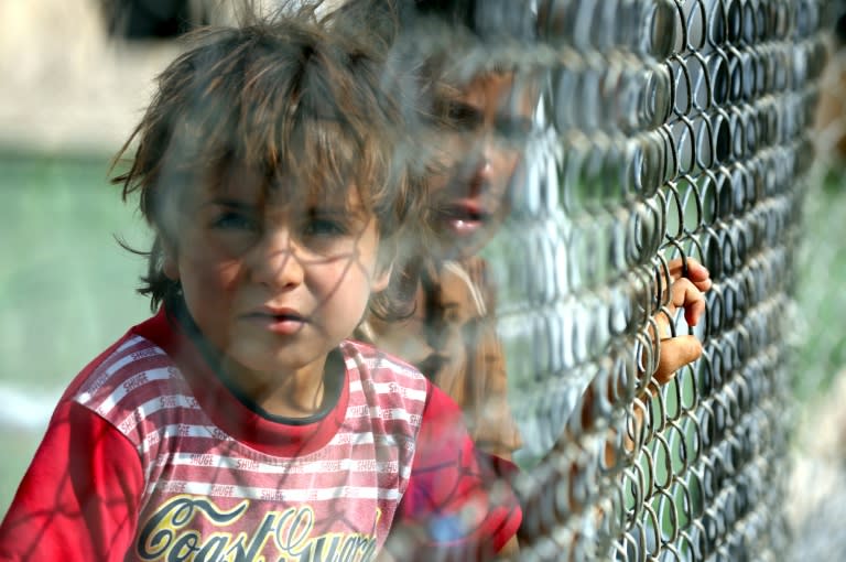 Refugees from Mosul, the last major Iraqi city controlled by the Islamic State (IS) group, at the UN-run Al-Hol refugee camp in Syria's Hasakeh province