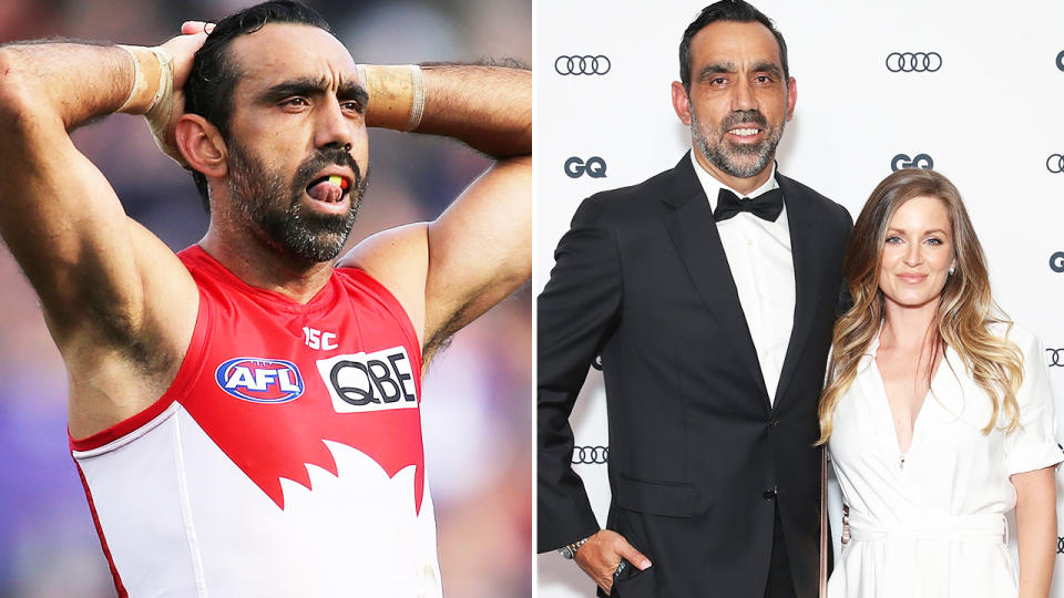 Adam Goodes and his wife.