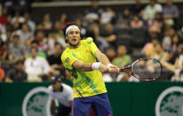 <p><b>Juan Monaco (Argentina)</b></p> <p><b>World no.12</b></p> <br> Nicknamed "Pico", the Argentinian represents South America at the Clash of Continents. Monaco went on to defeat Kei Nishikori from Asia and lost to Janko Tipsarevic on Day 1 before defeating Sam Querrey from North America on Day 2. <br> (Photo courtesy of Clash of Continents/Ron Angle)