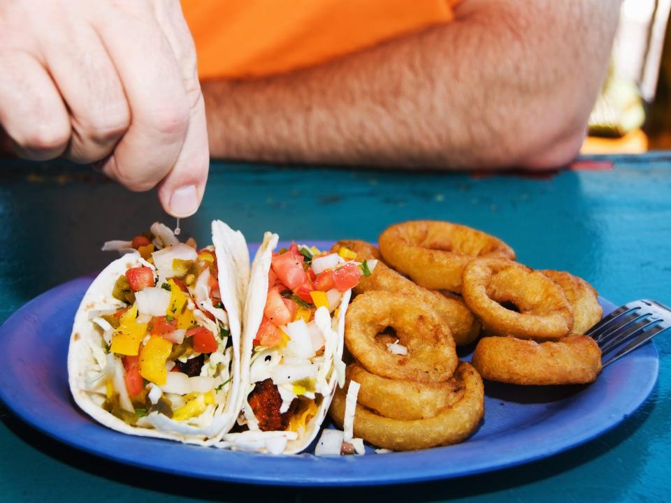 fish tacos food meal dinner eating